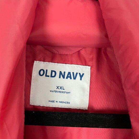 Old Navy Womens XXL Water-Resistant Puffer Jacket Cropped‎ Red Zip Pockets Fall - Picture 5 of 10